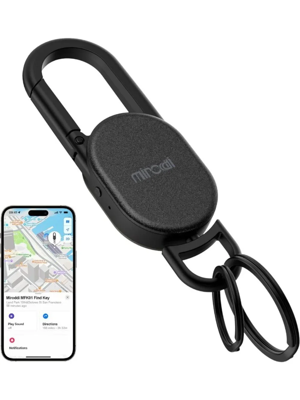 GPS Keychain Tracker for Apple Find My - Smart Car Key Finder Accessory